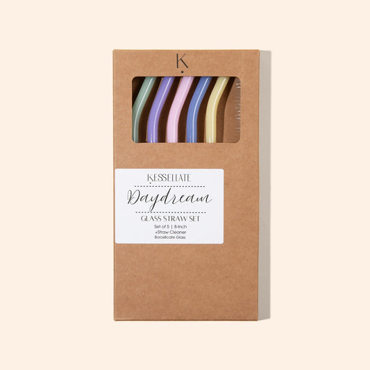 glass straw set in box