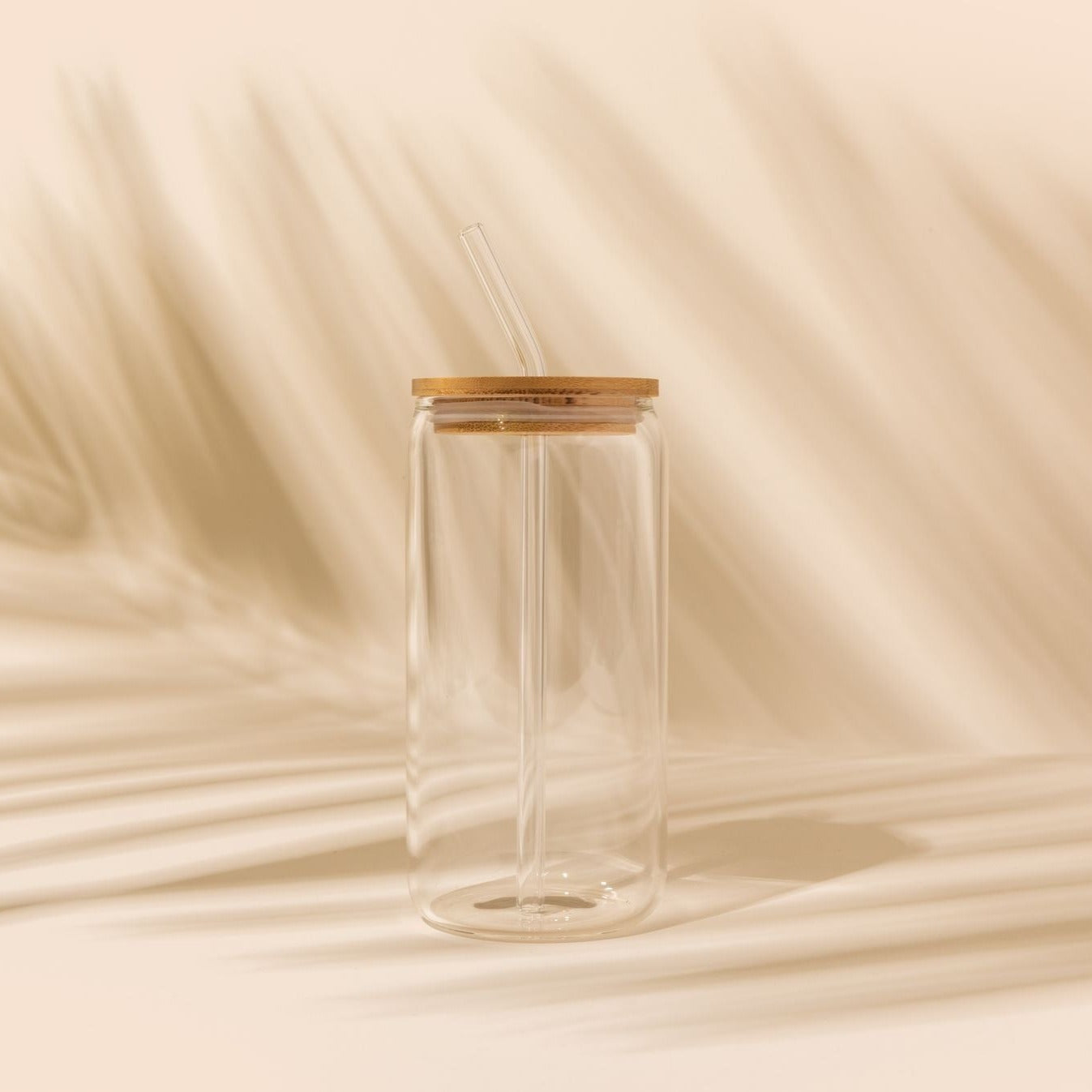 Pink Glass Cup with lid and straw