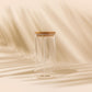 Peach Glass Cup with Lid and Straw